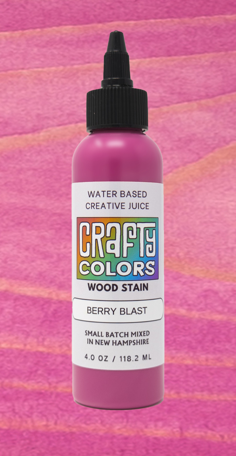 Deep Fuchsia Wood Stain – Crafty Colors Vibrant Water Based Wood Stains