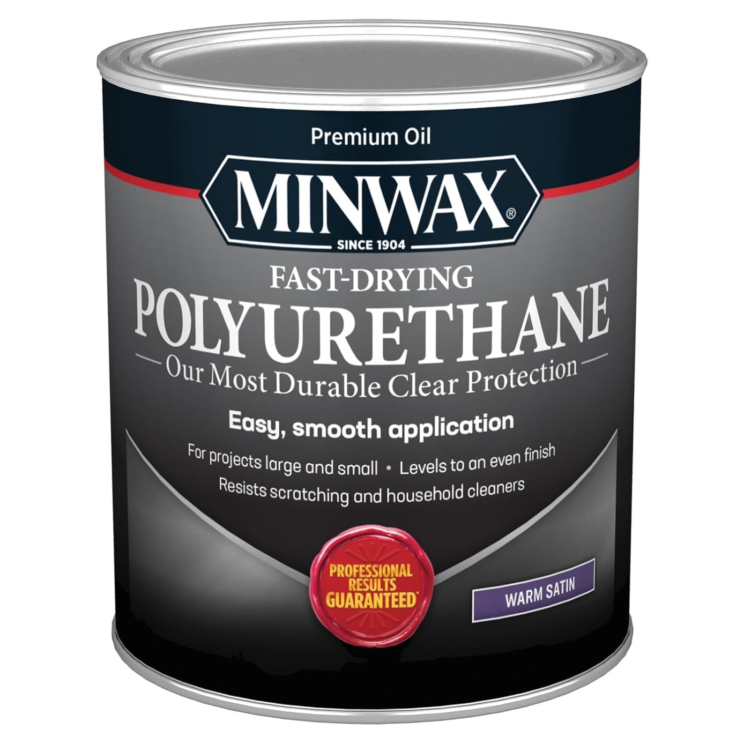 Minwax Fast Drying Polyurethane Wood Finish Warm Satin 1 Quart Clear Coat