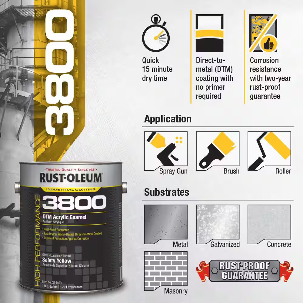 5 Gal. ROC Acrylic 3800 DTM OSHA Gloss White Interior/Exterior Enamel Paint