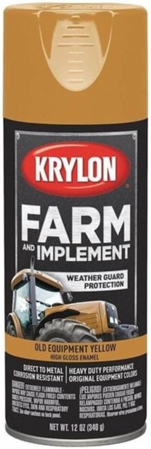 K0000 Farm & Implement Spray Paint, High Gloss, Old Equipment Cat Yellow, 12 oz.