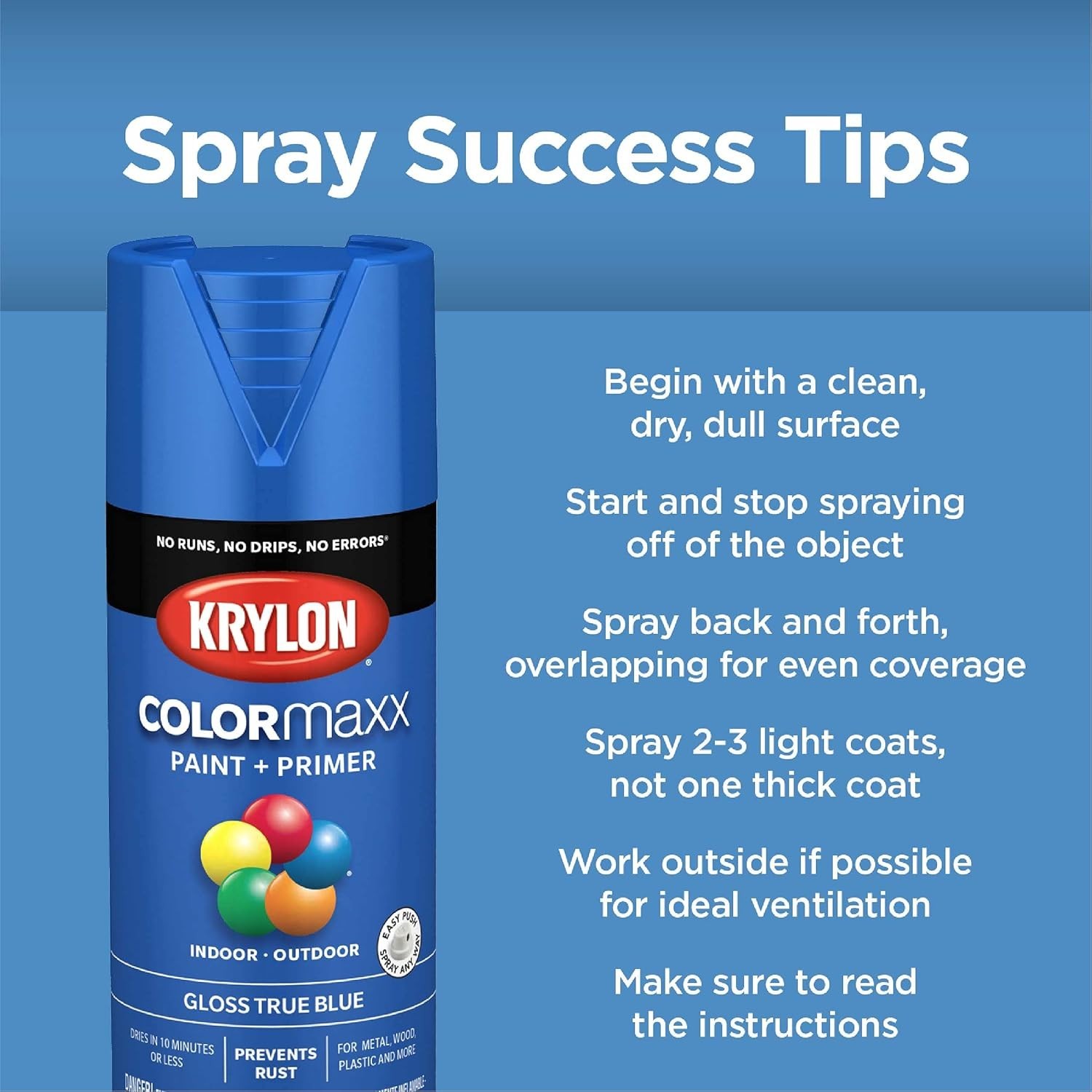 Fast-Drying Gloss Navy Blue Spray Paint & Primer for Indoor/Outdoor Use – 12 oz