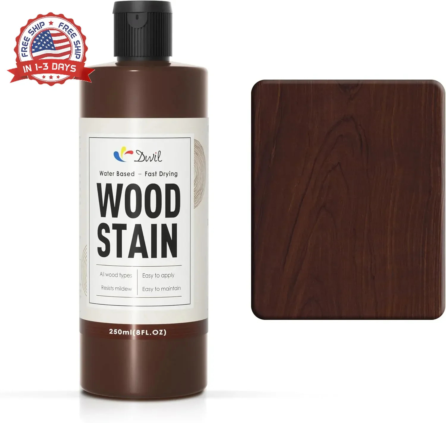 Heavy-Duty Wood Stain Dark Walnut 8.5oz for Furniture Cabinets