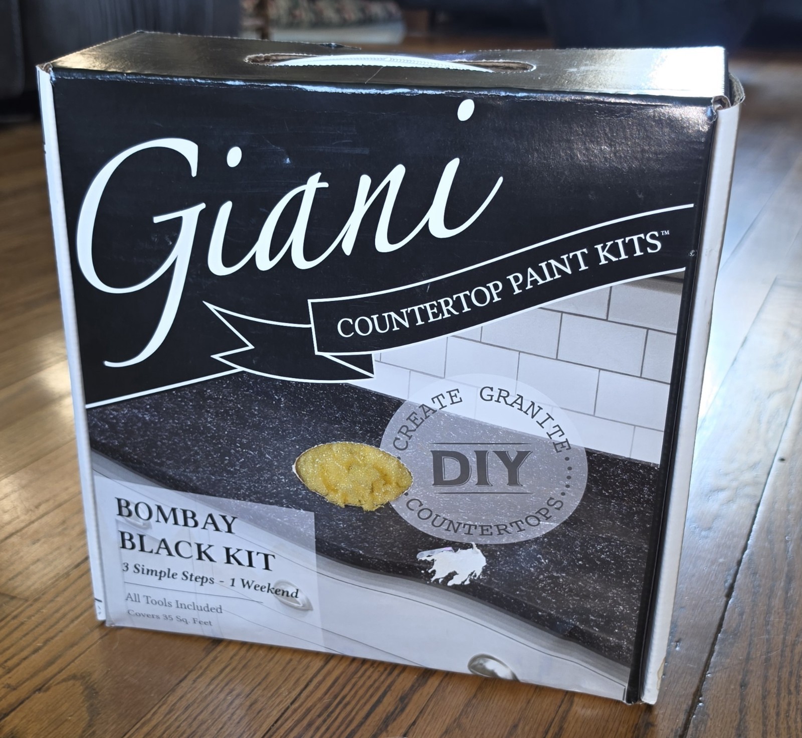 Giani Countertop Paint Kit, BOMBAY BLACK, Covers 35 Square Feet, New in Box