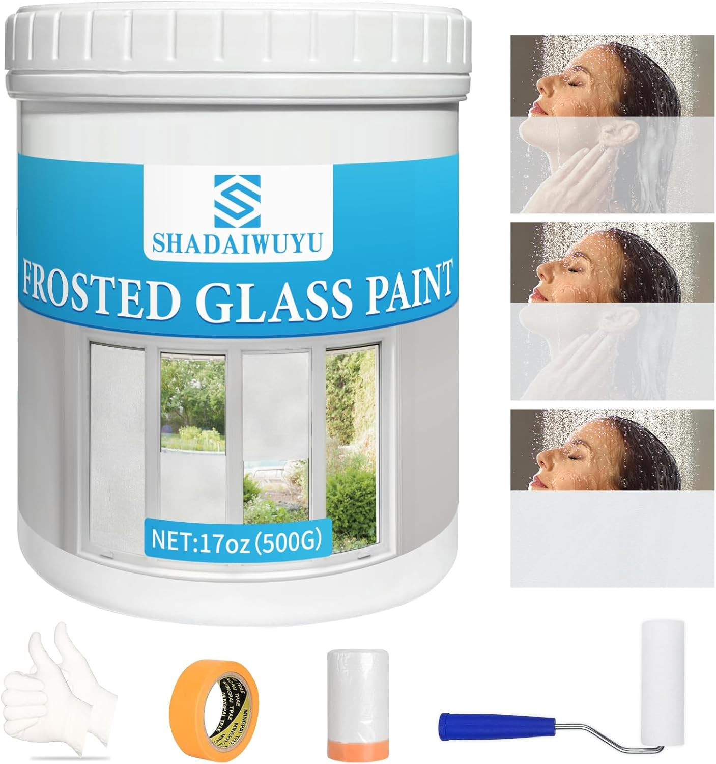 Frosted Glass Paint for Windows,17Oz Privacy Windows Paint, Waterproof & UV Resi