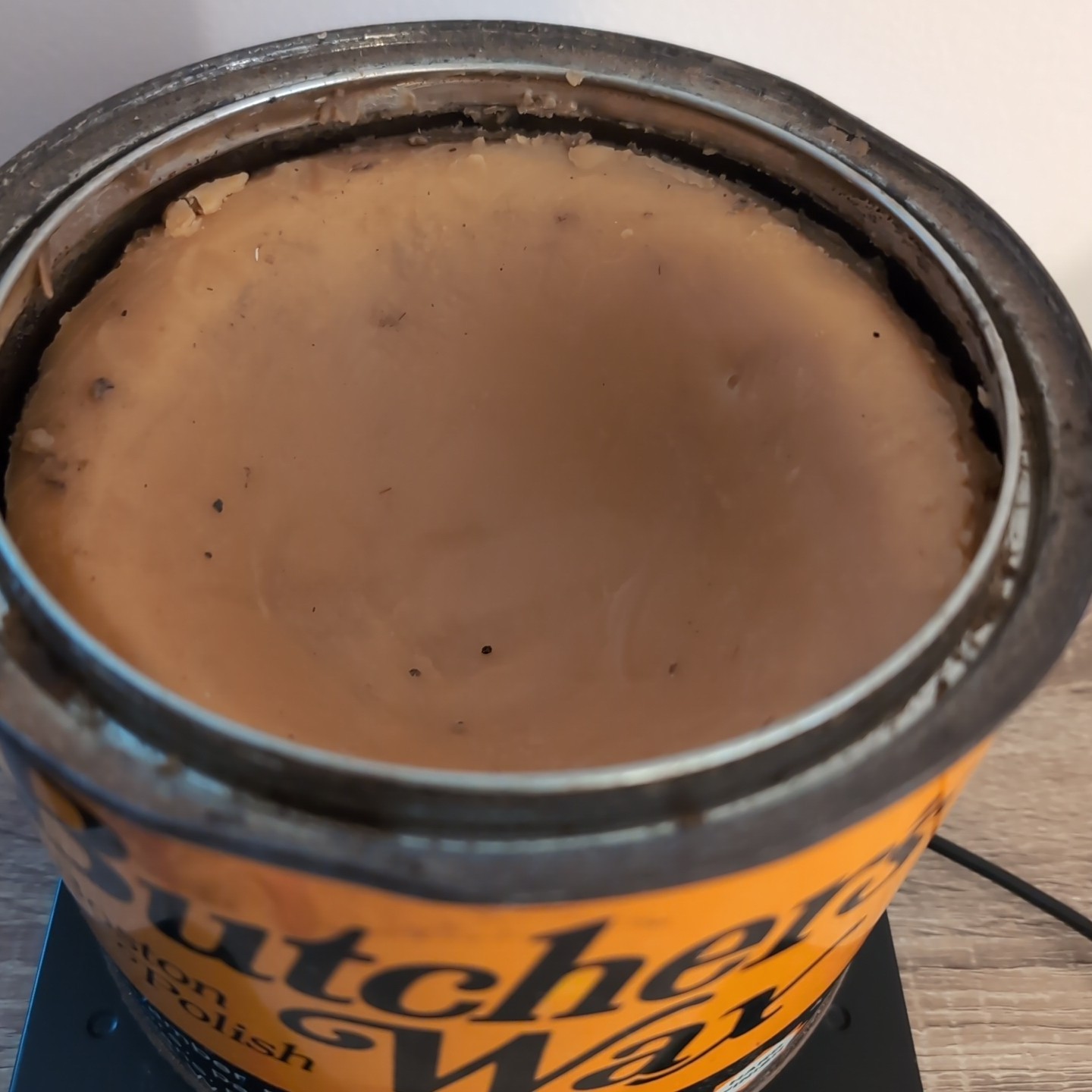 Vintage Butchers AMBER Paste Wax 64 oz (4LBS) Boston Wood Polish Used 70% Full