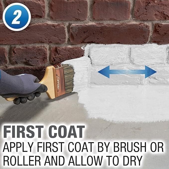New Drybase Liquid Damp Proof Membrane 1 Litre White In/Outdoor Fast Shipping