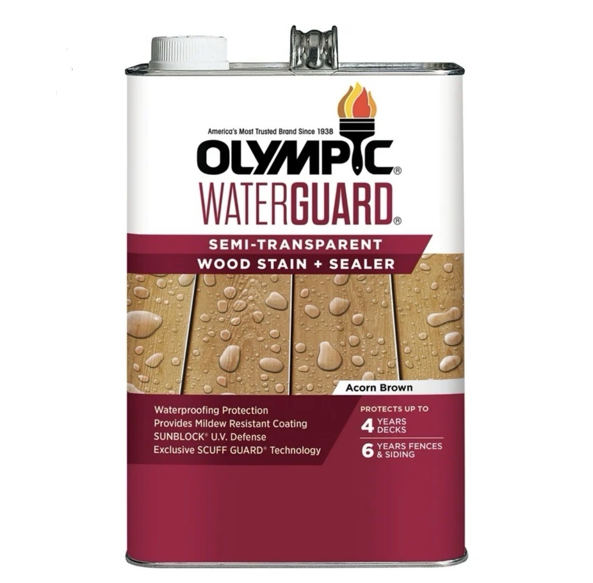 Olympic Weather Guard Semi Transparent, Wood Stain, And Sealer – Acorn Brown