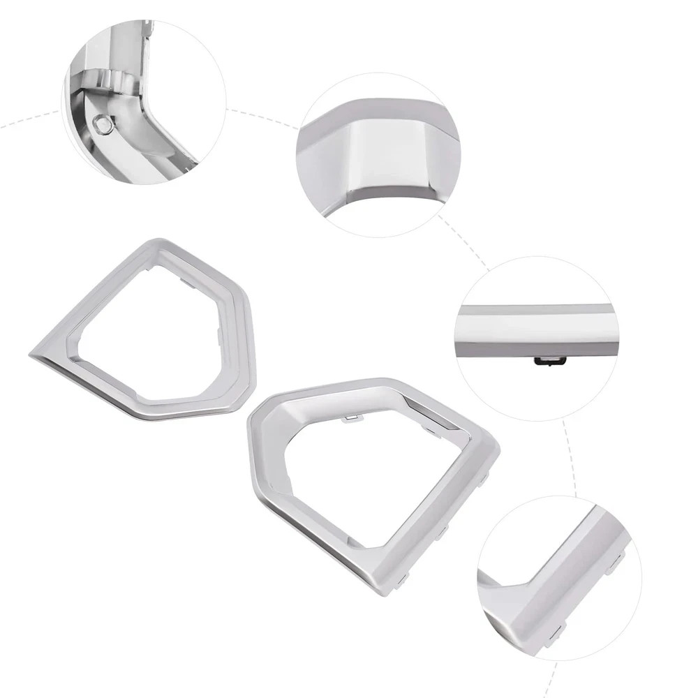 Front Fog Light Bezel Chrome Covers For 2019-2021 Sierra Denali SLT AT4 Excl SLE