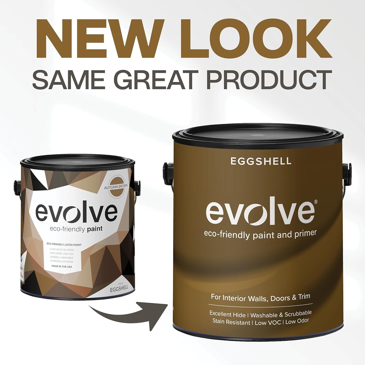Interior/Exterior Eco-Friendly Paint – Low Sheen Eggshell, 1-Gallon Autumn Brown