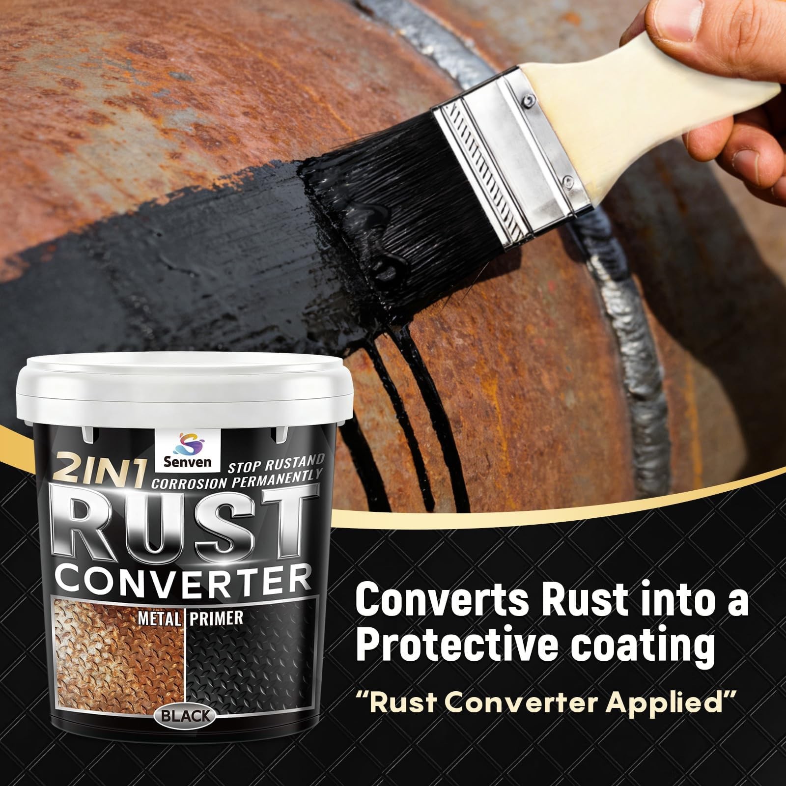Rust Converter for Metal 2 in 1 Rust Converter Metal Primer 35 oz Black Rust …