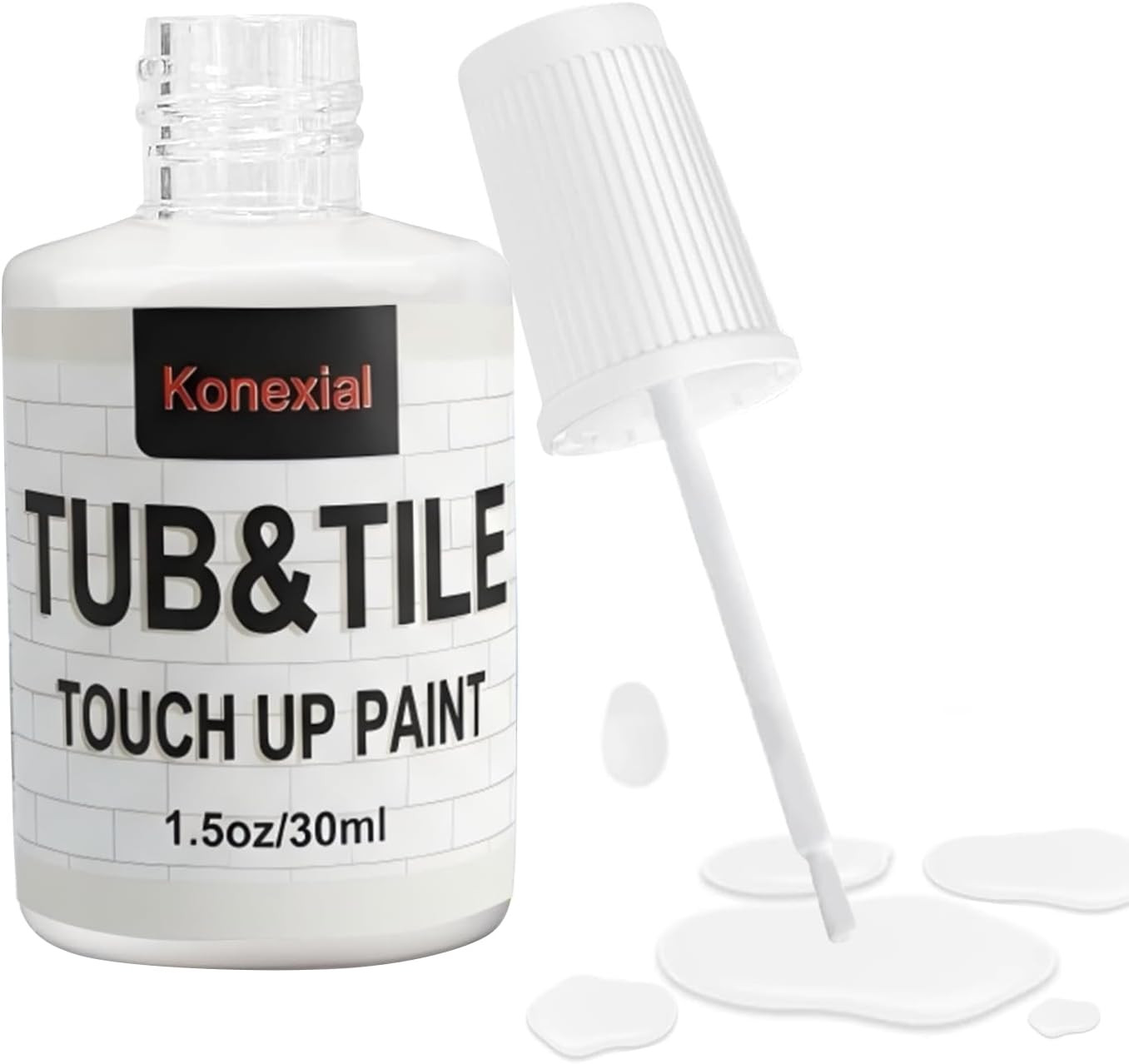 Tub and Tile Paint High-Gloss White Touch up Paint for Bathtub, Porcelain Repair