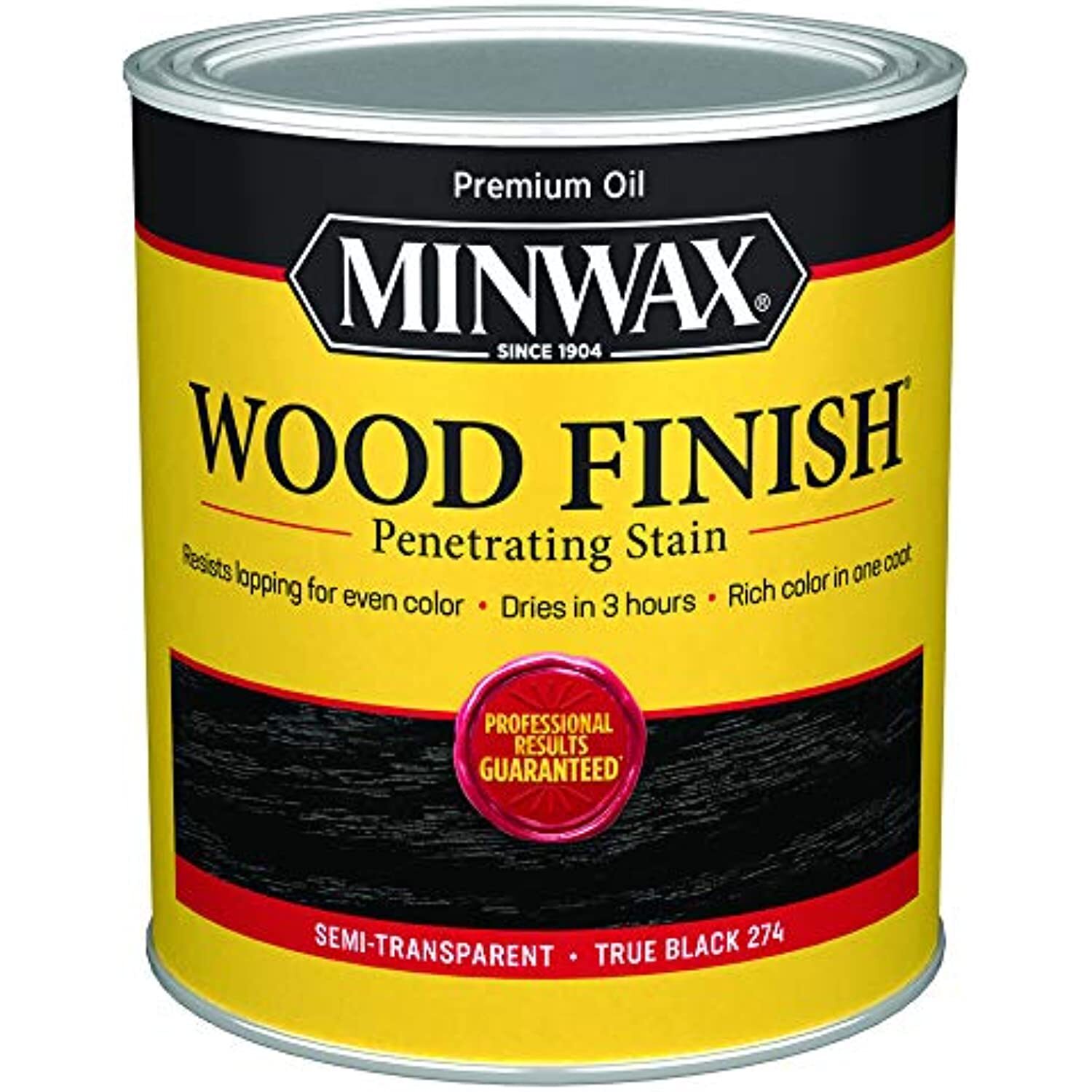 Minwax Wood Finish 700514444, 1 Quarts (Pack of 1), True Black, 32 Fl Oz