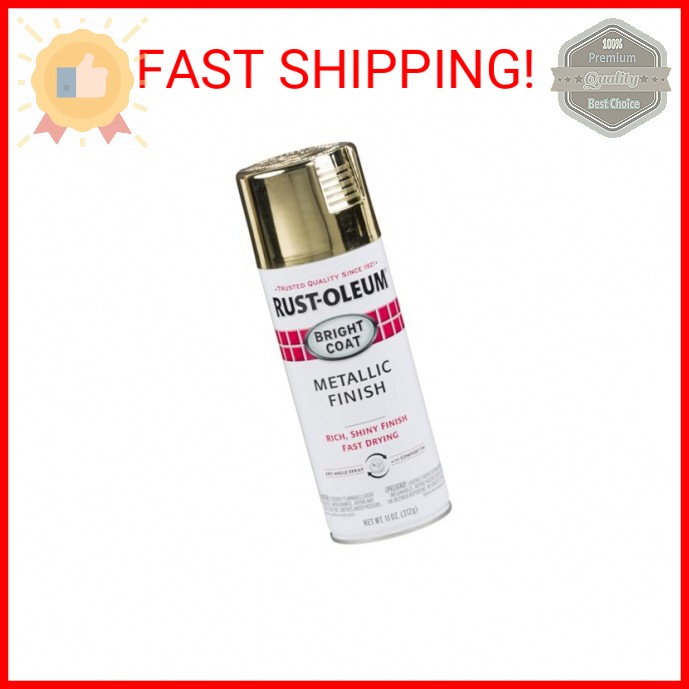 Rust-Oleum 7710830 Stops Rust Bright Coat Metallic Spray Paint, 11 Ounce, Gold,