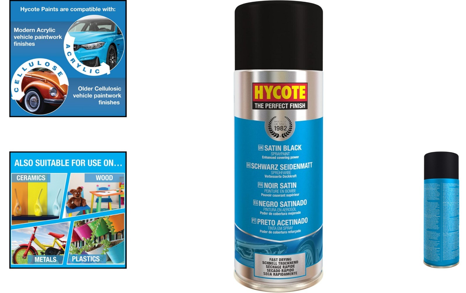 Aerosol Satin Black Spray Paint – 13.5oz Fast Dry, Durable Finish for DIY & Auto