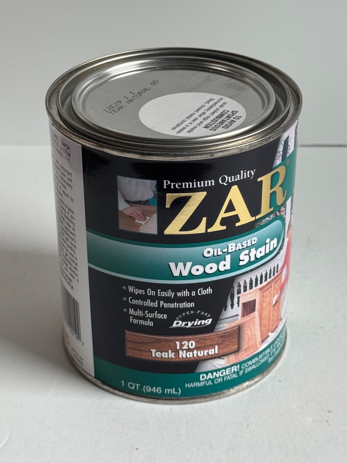 (1) ZAR TEAK NATURAL Wood 120 Oil-Based Wood Stain Interior – 1 Qt – NEW
