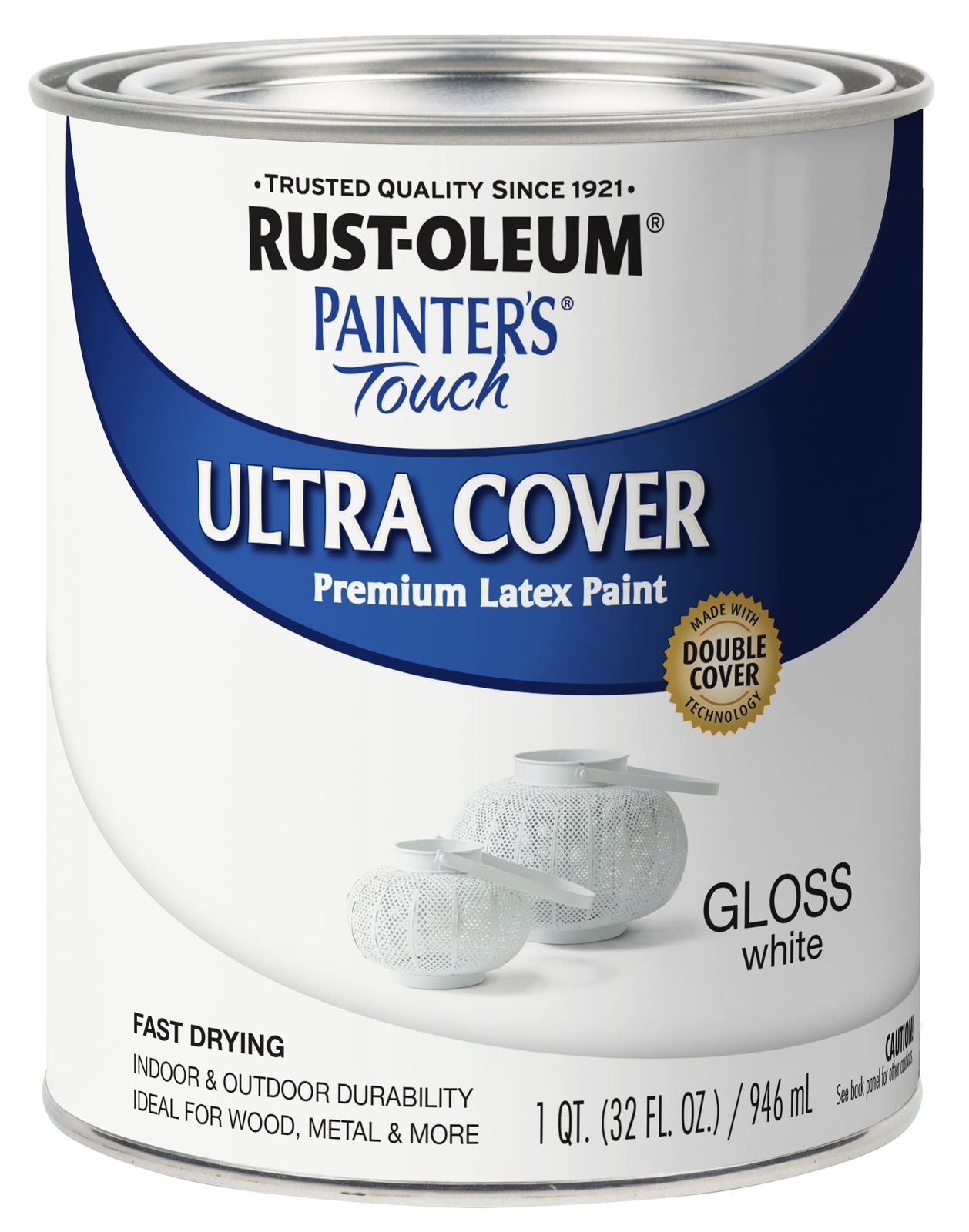 1992502 Painter’s Touch Latex Paint, Gloss White, 32 fl oz (1 Quart) – Pack of