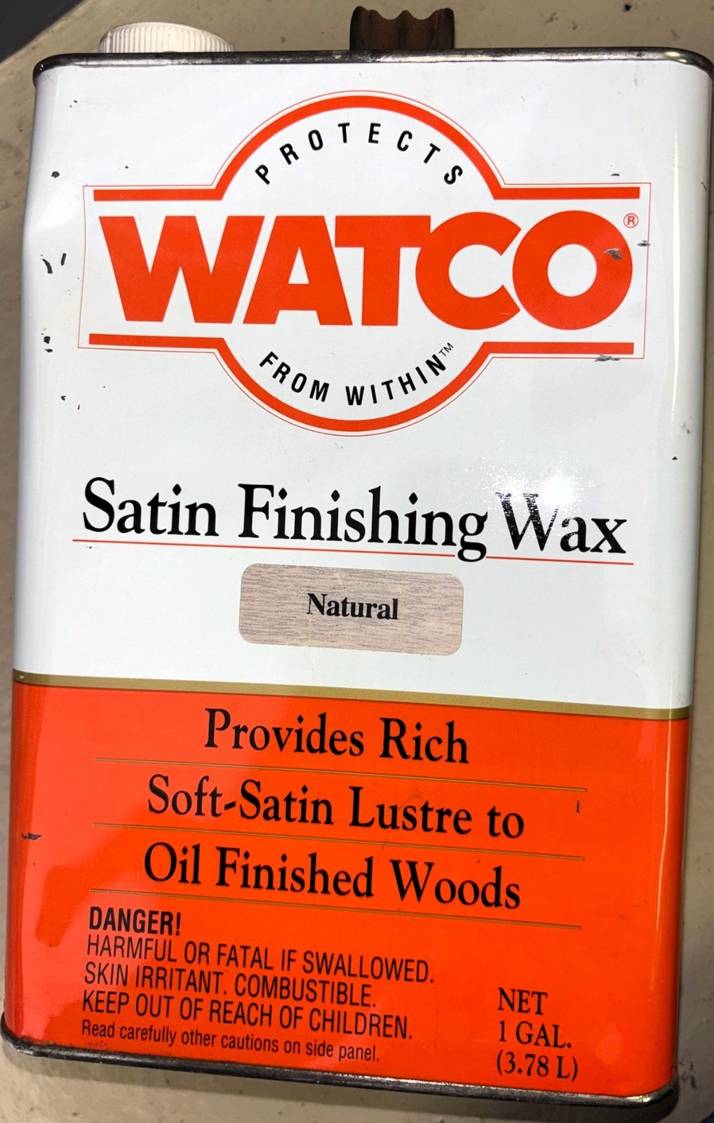 WATCO SATIN FINISHING WAX NATURAL GALLON