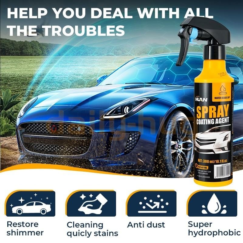 NUAN 2Pack Nano Hydrophobic Ceramic Coating, 300ml Car Coating Spray Kit 10.15oz