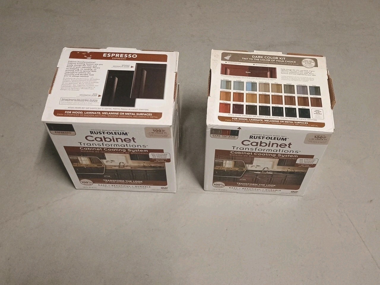 Rust-Oleum Cabinet Transformations Complete Coating Kit Light Tint Base New 2Lot