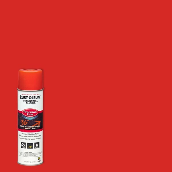 Rust-Oleum 1862838 Inverted Marking Paint, 17 Oz., Fluorescent Red, Water -Based