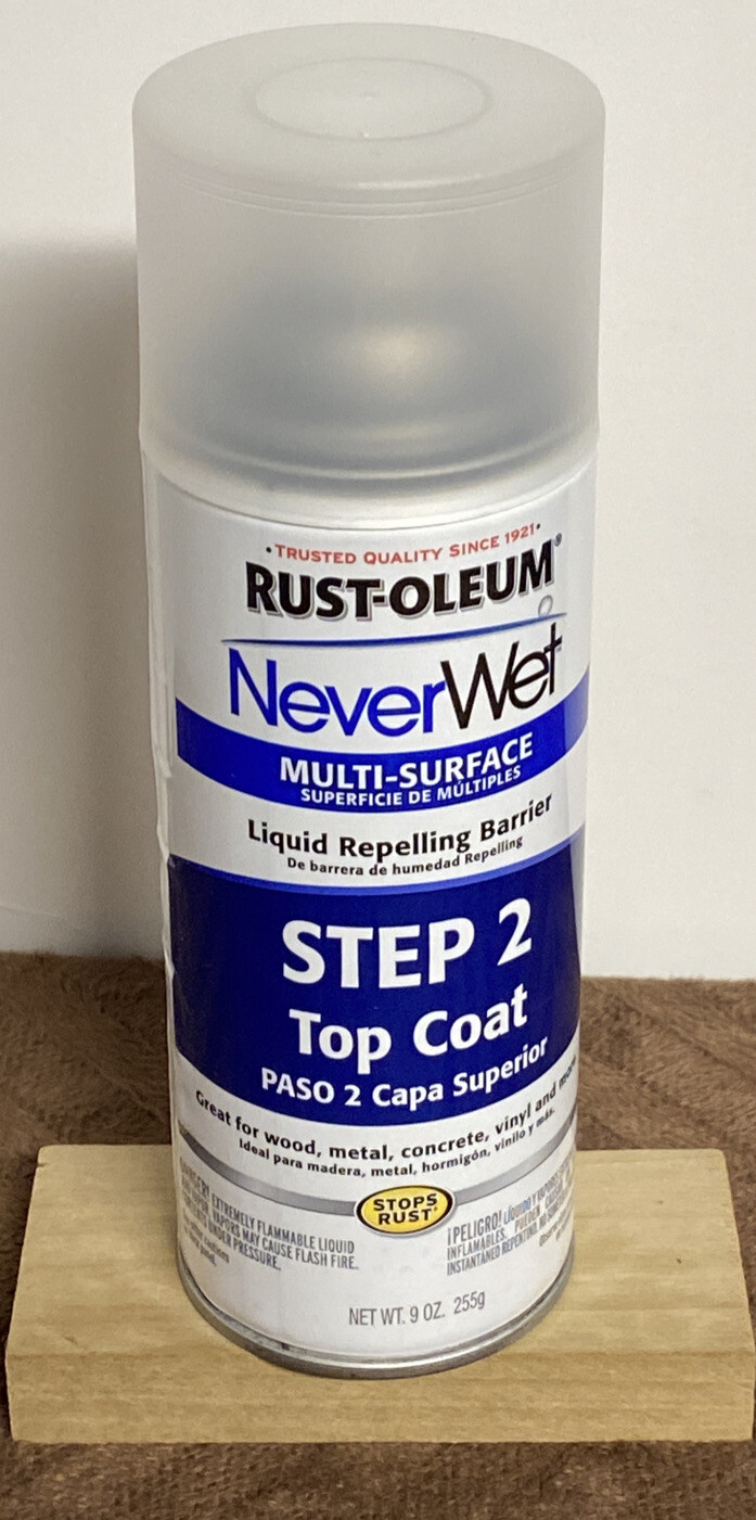 Rust-Oleum “NEVER WET” 2 Step Spray Kit WATERPROOF – Liquid￼ Repelling – 18 Oz