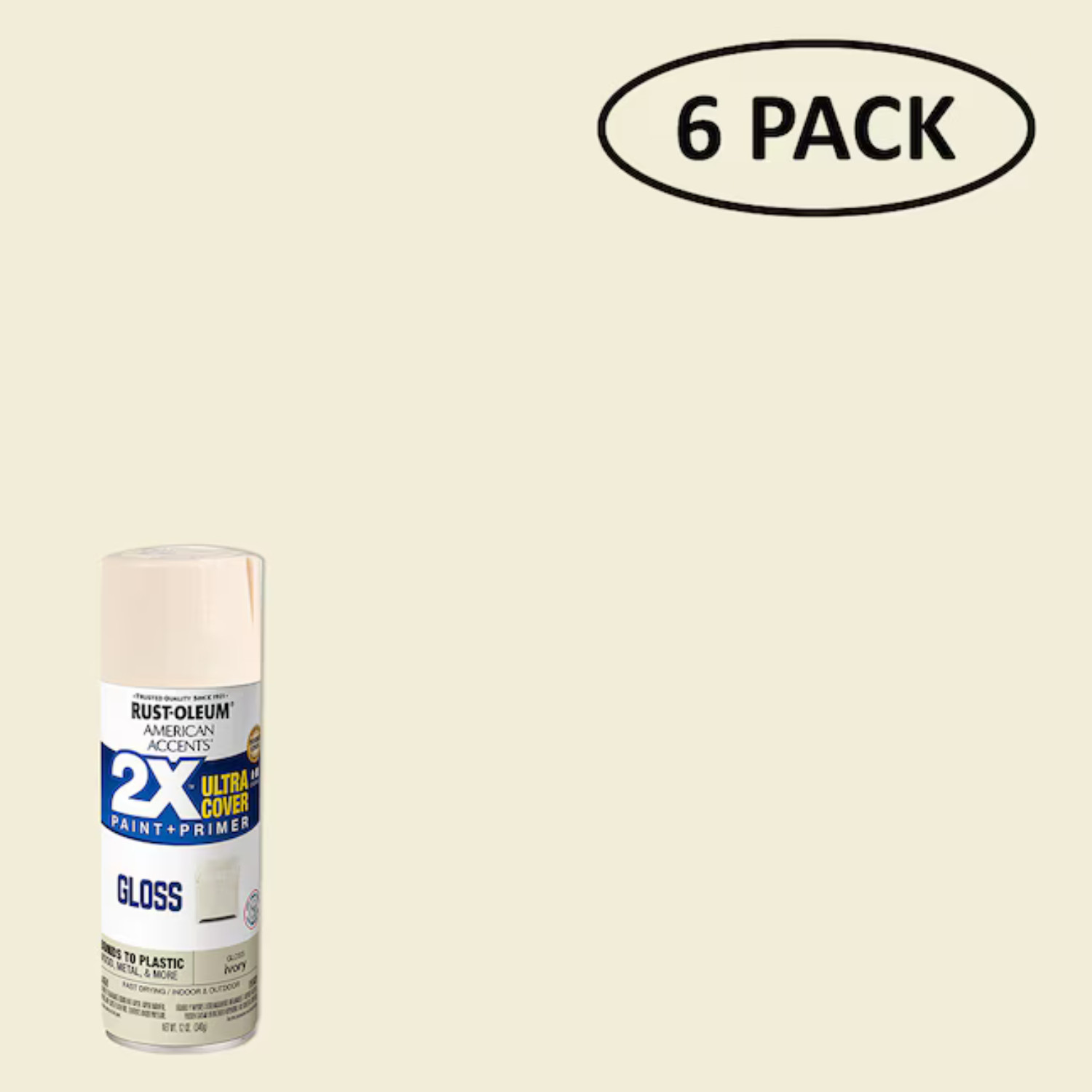 (6 PACK) American Accents 2X Ultra Cover Gloss Spray Paint, 12 oz, MultiColor