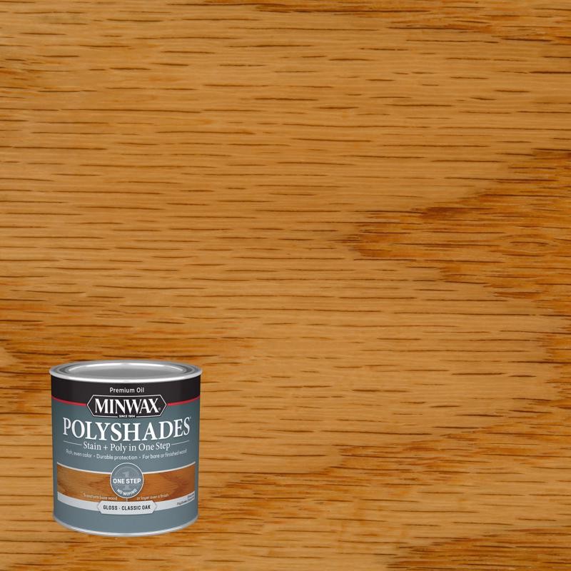 Minwax 214704444 Gloss Classic Oak Stain/Polyurethane Finish 0.5 pt. (Pack of 4)