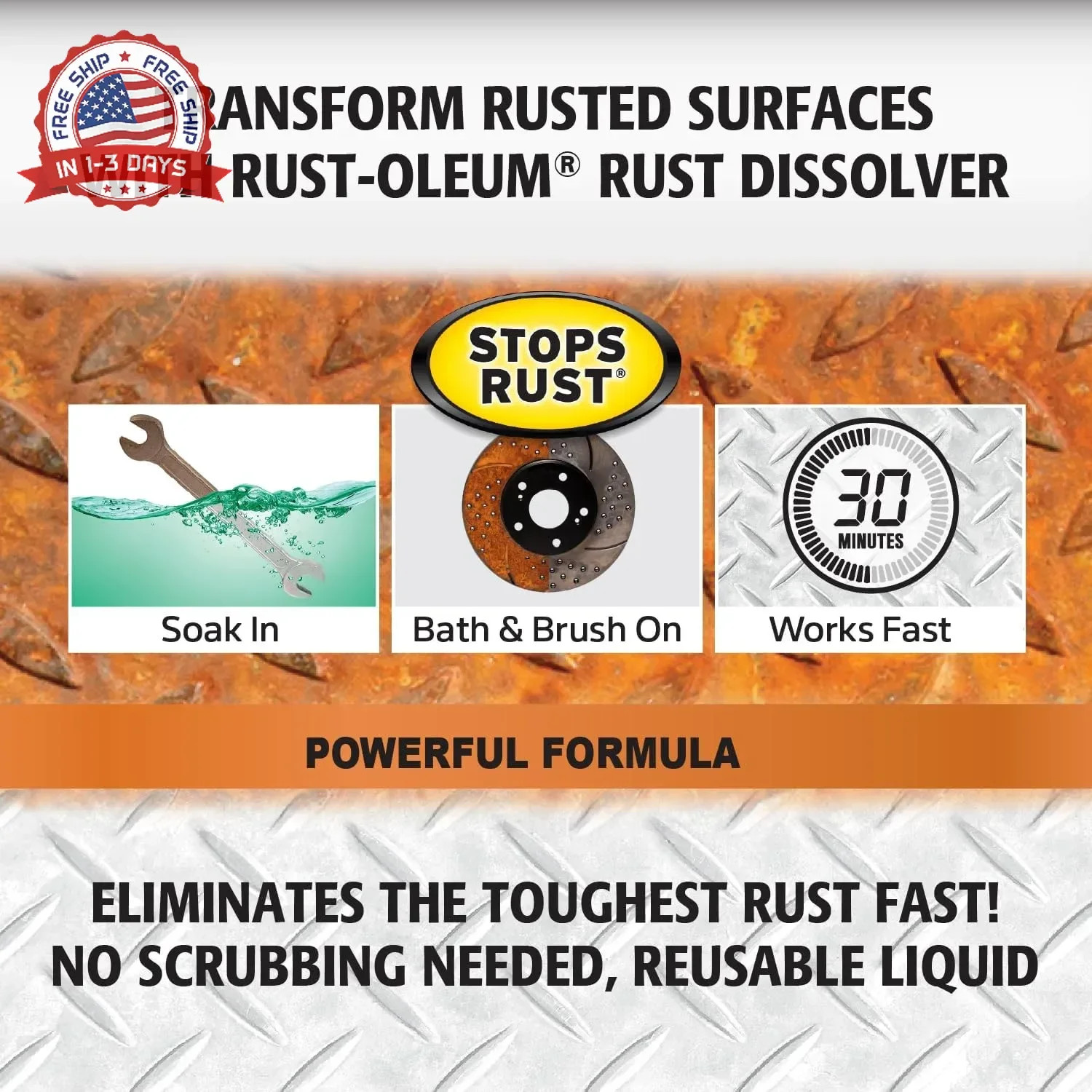Rust-Oleum Rust Dissolver Soak & Bath | Heavy-Duty Corrosion Remover for Metal T