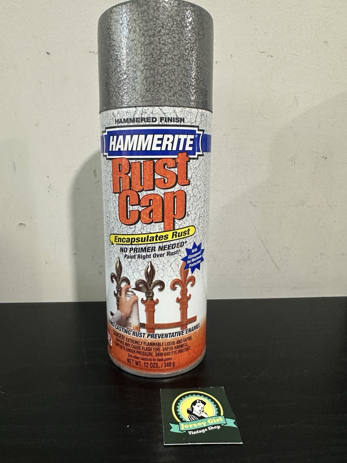 (1 Can) Hammerite Hammered Finish Rust Cap Spray Paint 12 Oz Hammered Grey