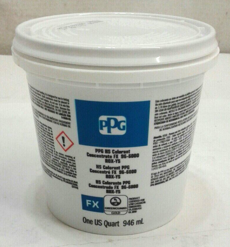 PPG 96-6000 ROX-YS HS Colorant Concentrate Red Iron Oxide Yellow Shade 1 Quart