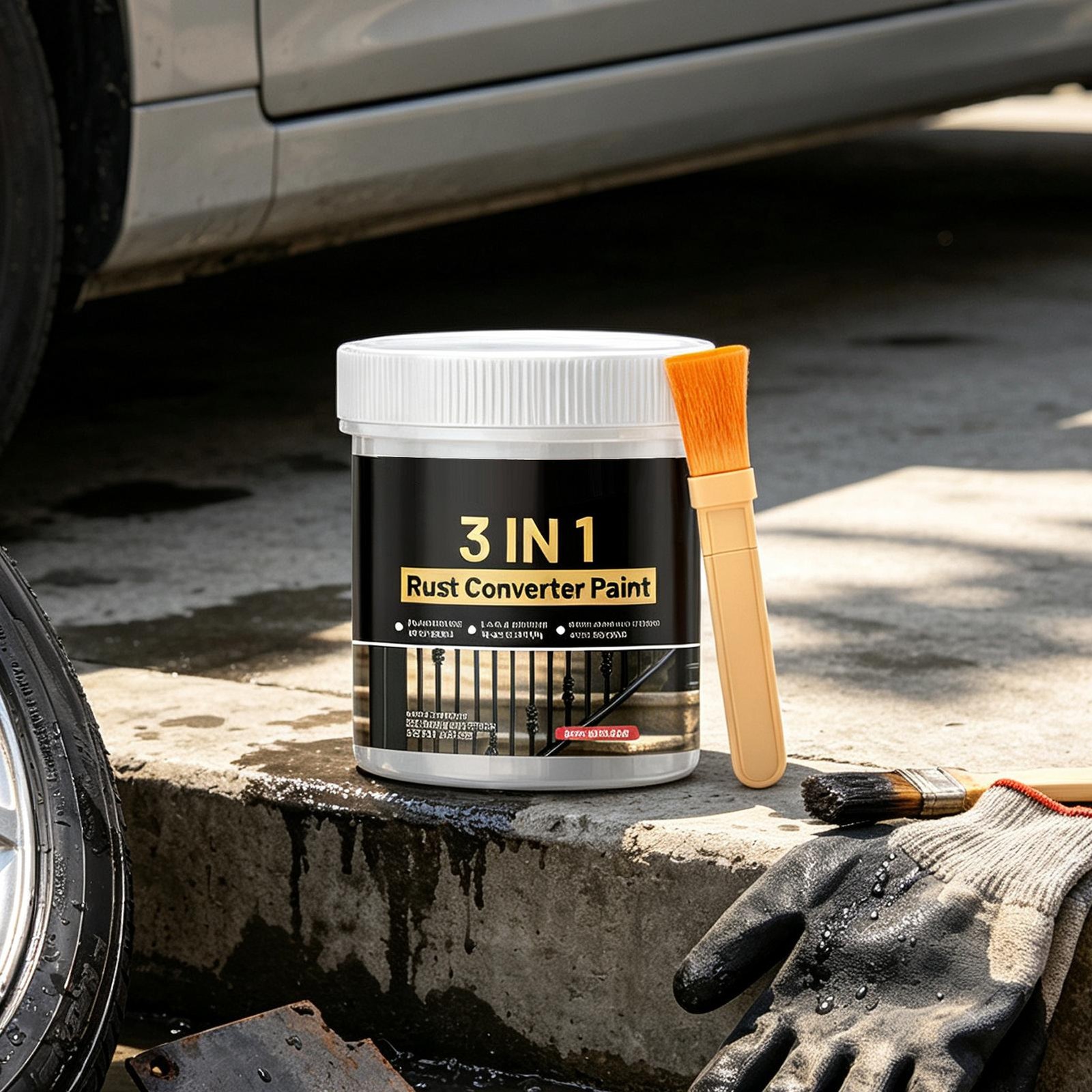 Rust Converter Paint Matte Black Anti-Rust Coating Metal Rust Converter