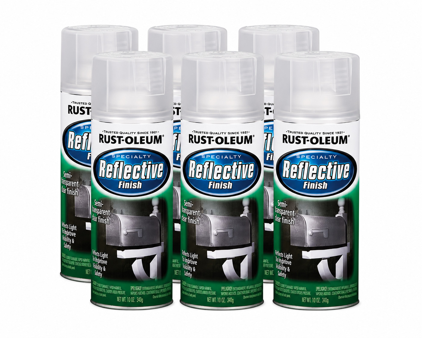 6 PACK Rust-Oleum 202211 Spray Paint, Machine Green, Gloss, Solvent, 12 Oz