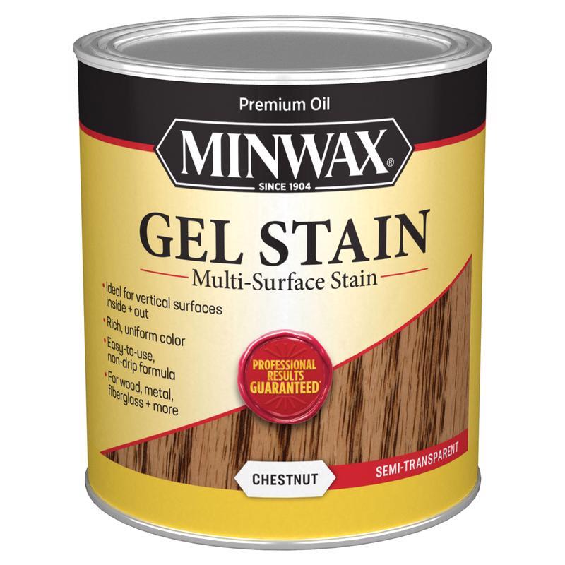 Minwax 66010000 Transparent Low Luster Sheen Chestnut Oil-Based Gel Stain 1 qt.