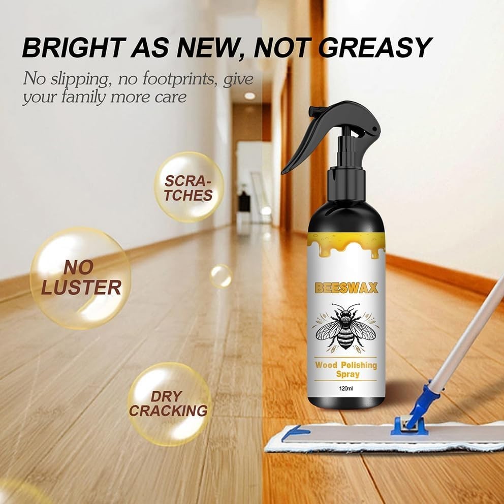 Effortless Beeswax Spray Polish – 120ml for a Glossy Finish on Wood Surfaces