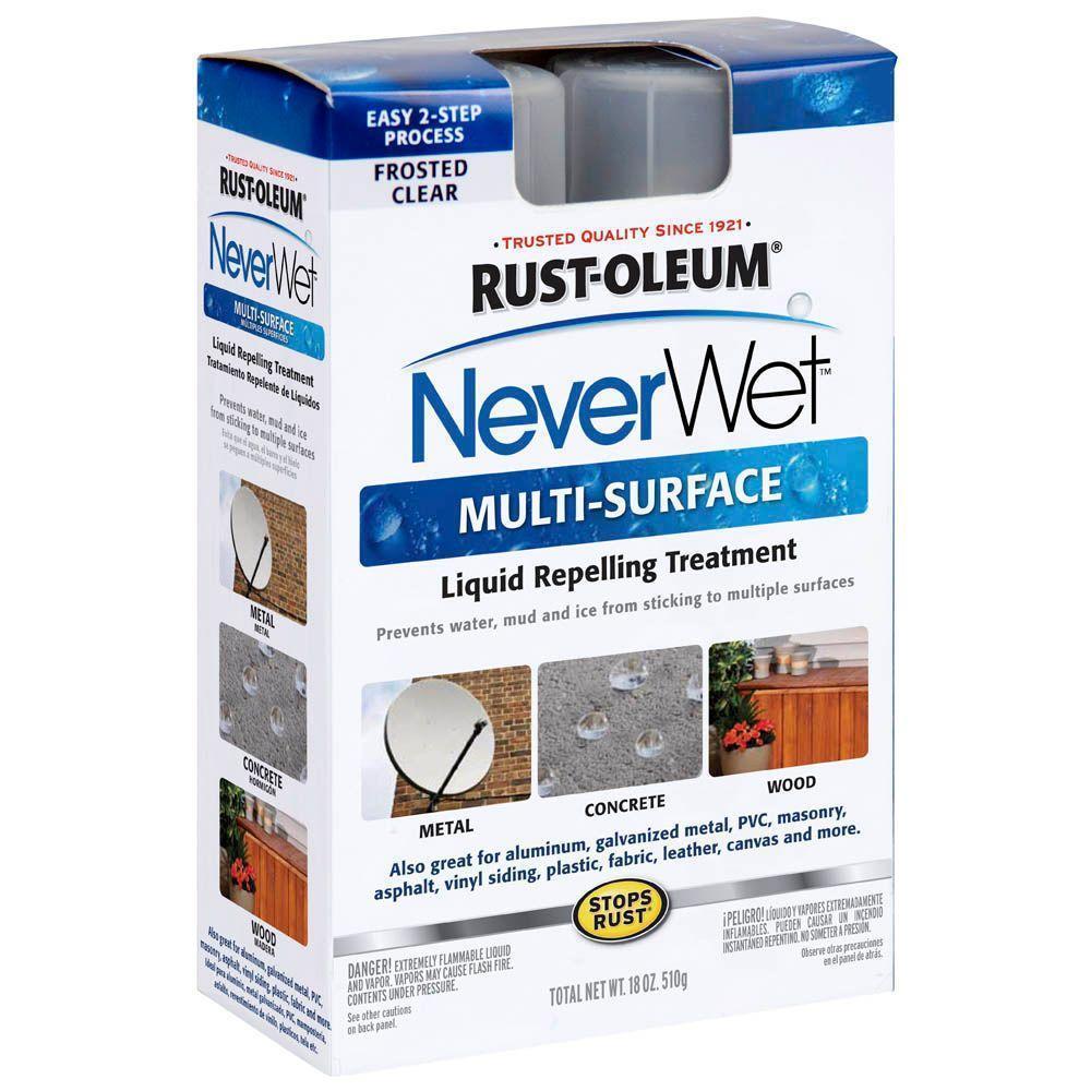 Rust-Oleum Stops Rust 18 Oz NeverWet Multi-purpose Spray Kit Frosted Clear New