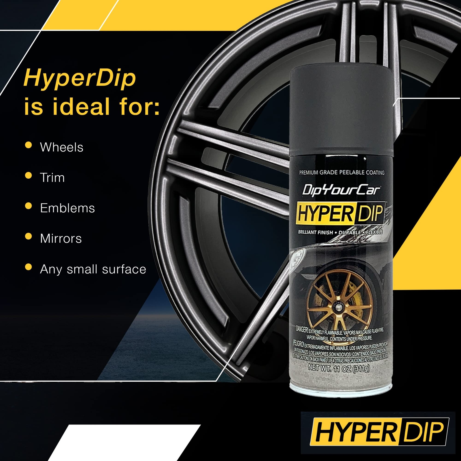 DipYourCar.com HyperDip Paint – Can of Sprayable Automotive Dip Coat – Remov…