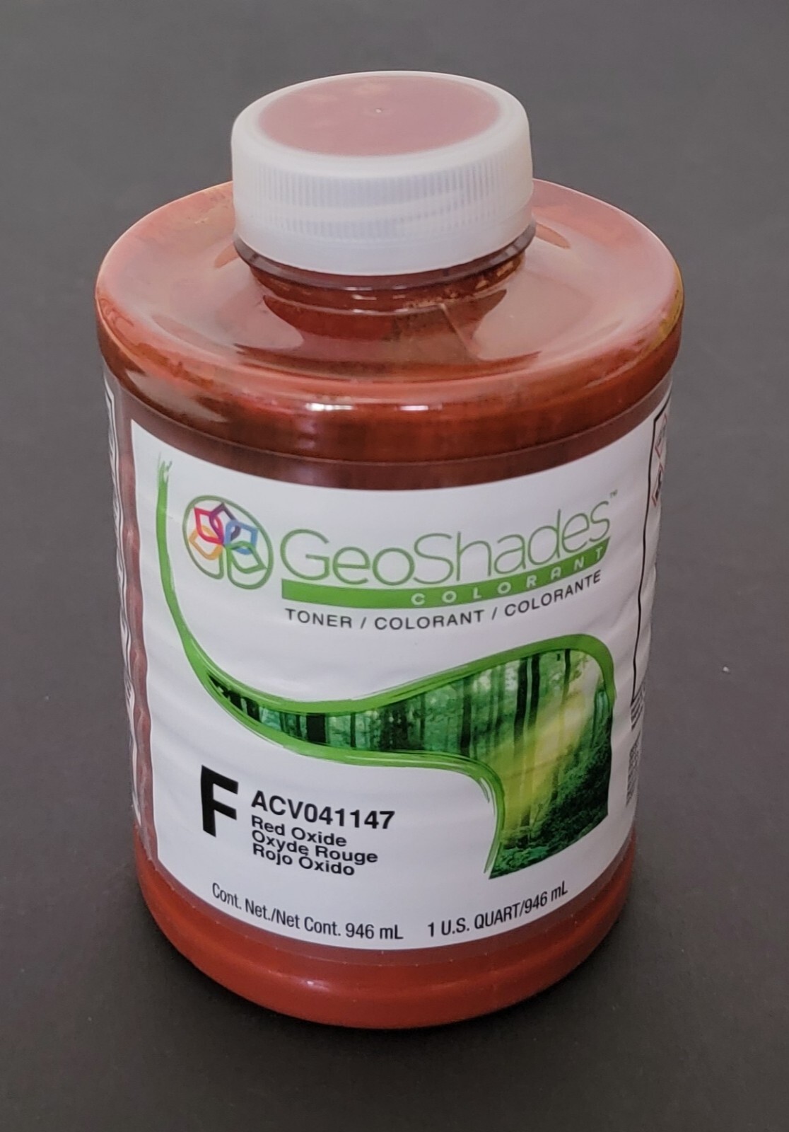 Red Paint GeoShades Paint Colorant, Red Oxide, 1 Qt. “F” ACV041147 NEW Sealed