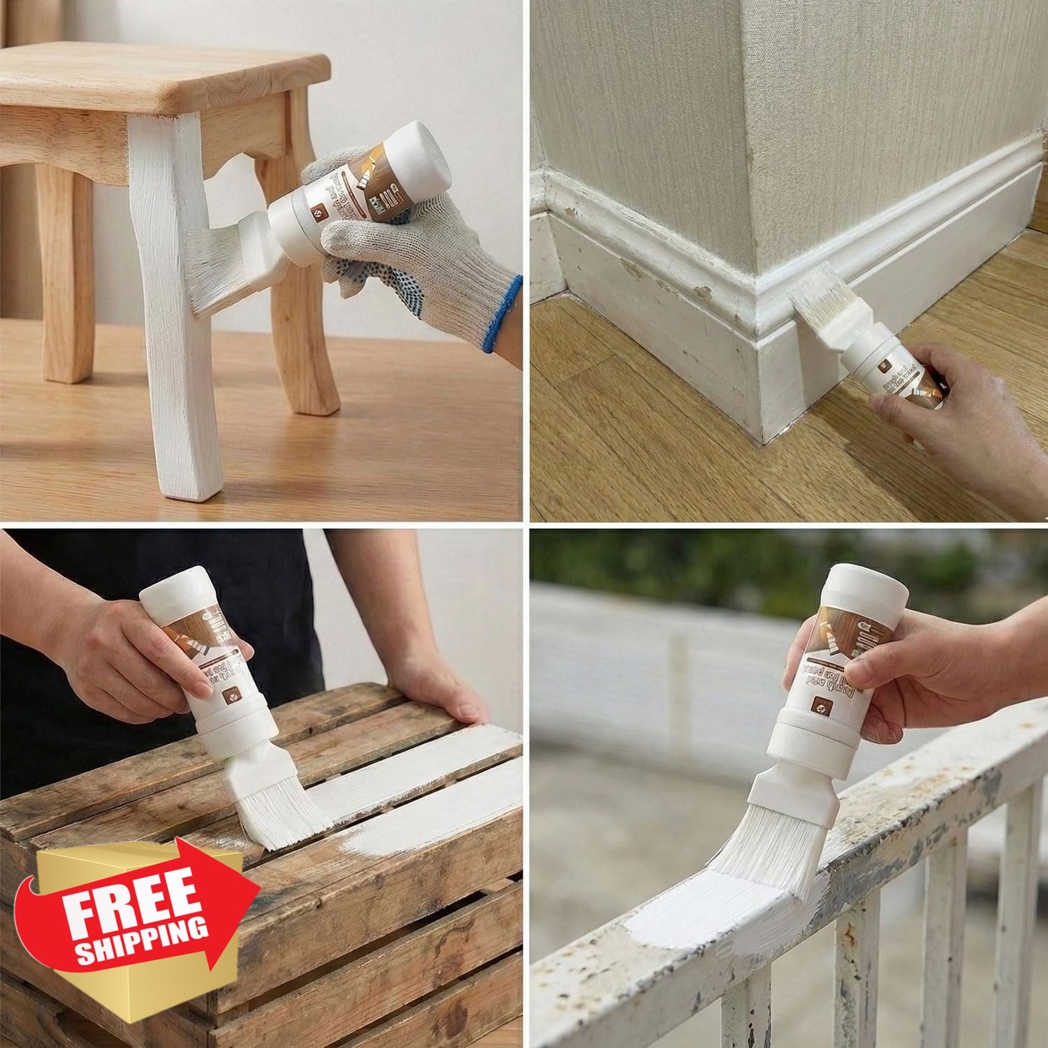 Anirun White Touch Up Paint for Furniture, Cabinets, Wood, Metal