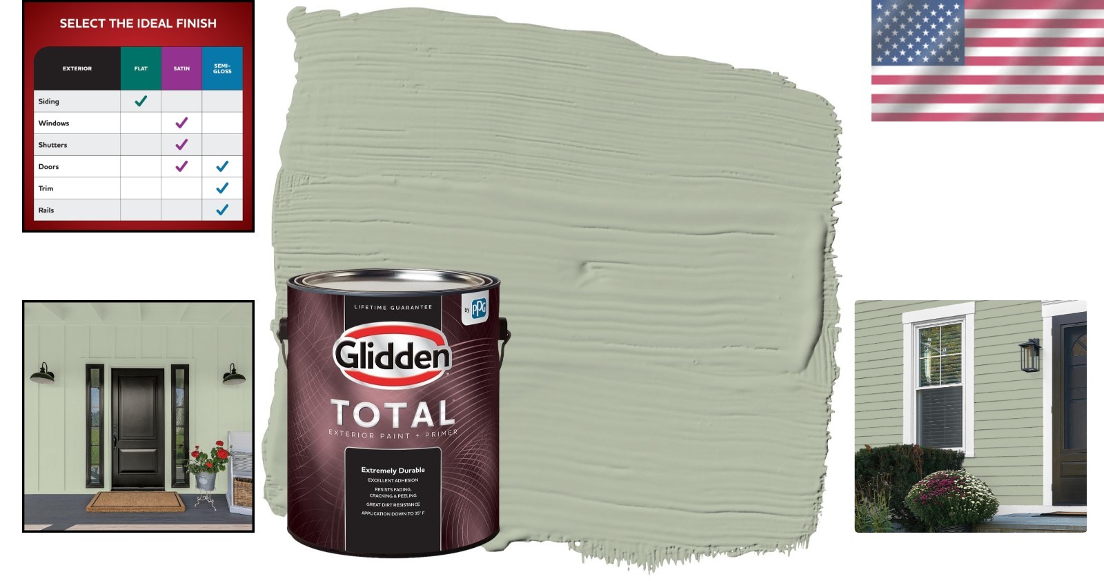Total Exterior Paint & Primer, Durable Light Sage, Flat/`