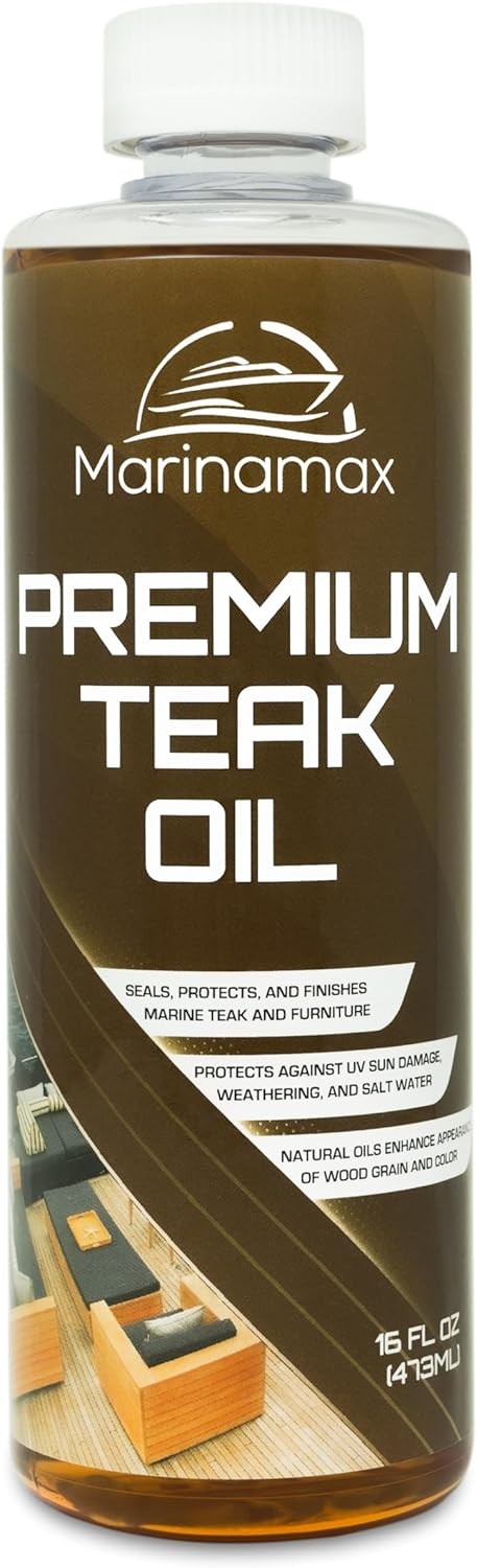 Marinamax Premium Teak Oil 16 Oz | Wood Oil, 16 fluid_ounces, Golden