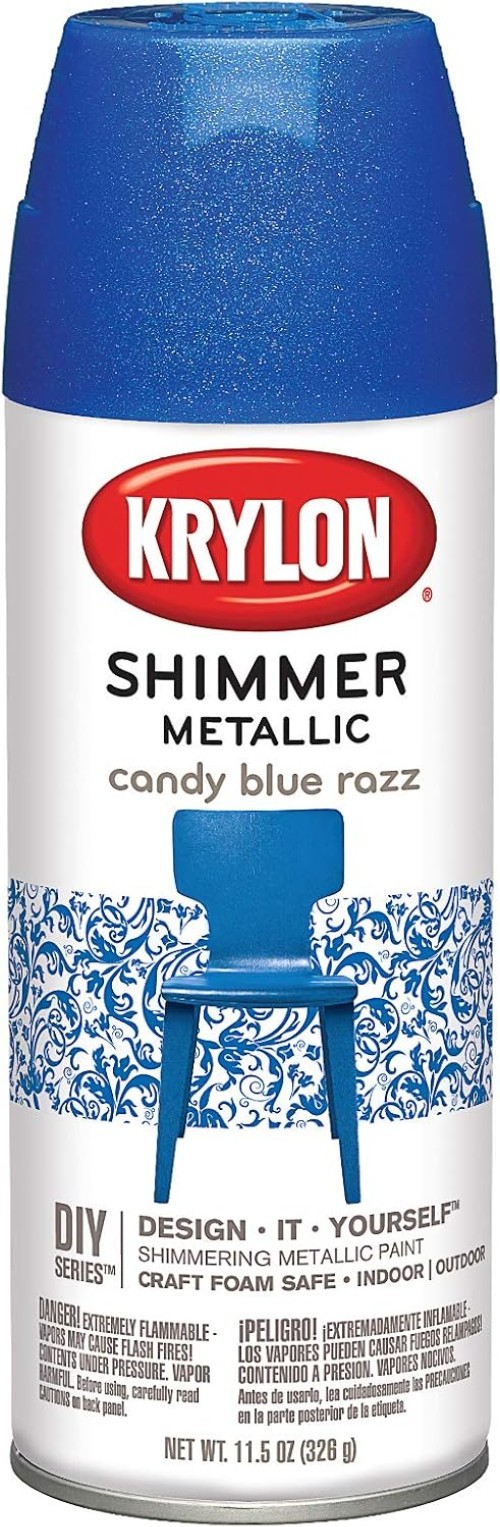 11.5-Ounce Shimmer Metallic Spray Paint in Blue – Ideal for Indoor/Outdoor Use