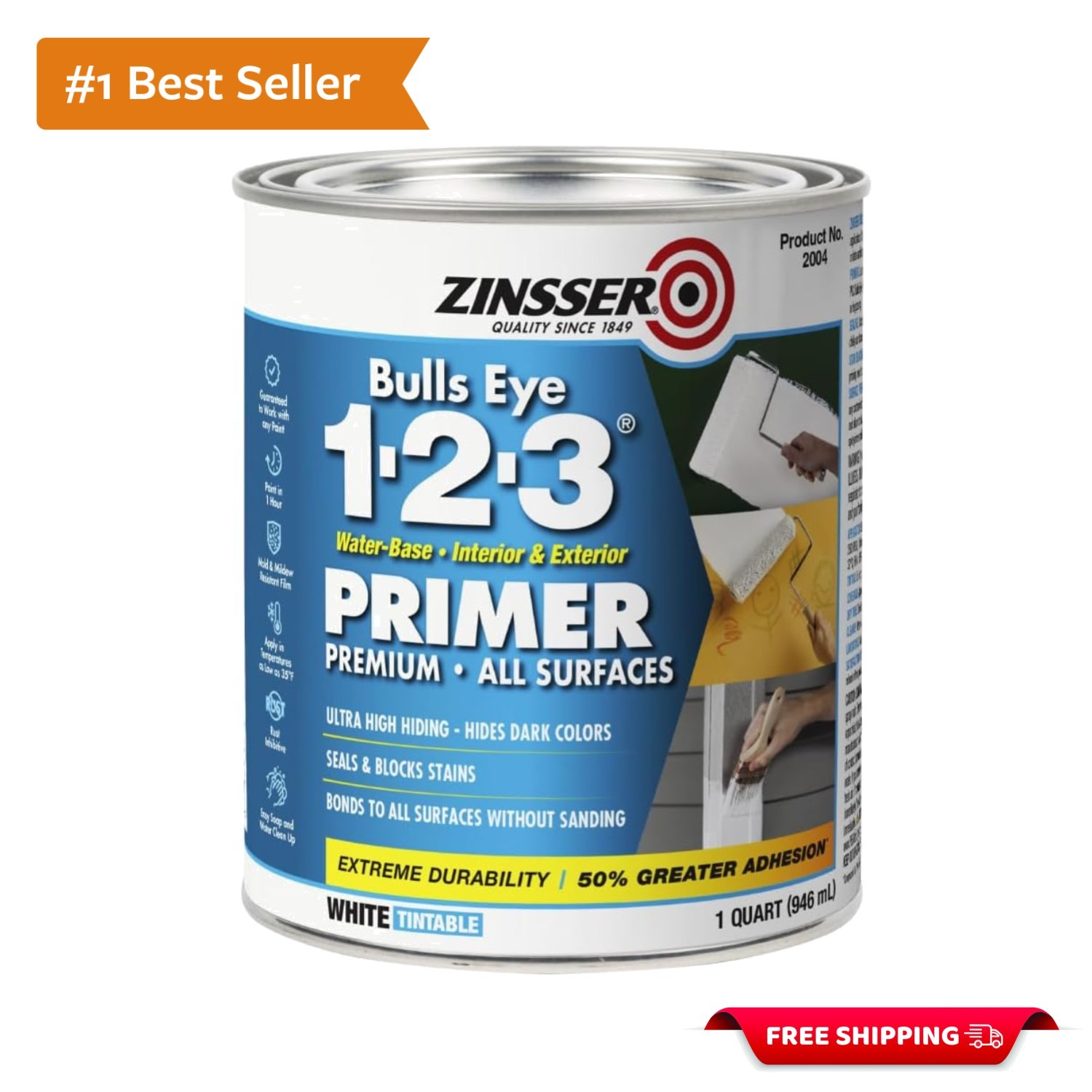 1 Quart Bulls Eye Primer & Sealer – Stain Blocker for Interior/Exterior
