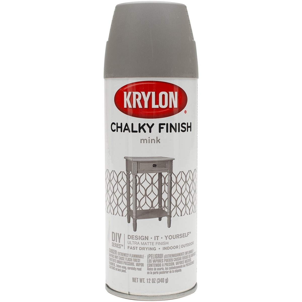 Krylon Mink Chalky Finish Spray Paint 12 Ounce Excellent Adhesion Fast Drying