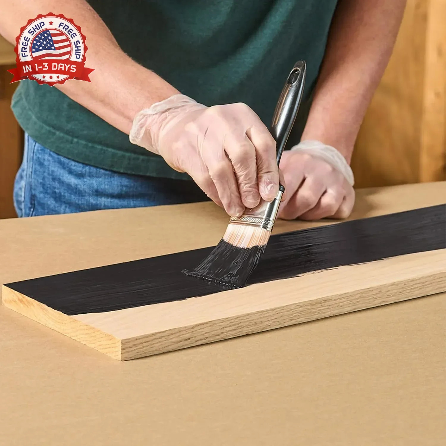Heavy-Duty Gel Stain Black Half Pint for Wood Metal Fiberglass