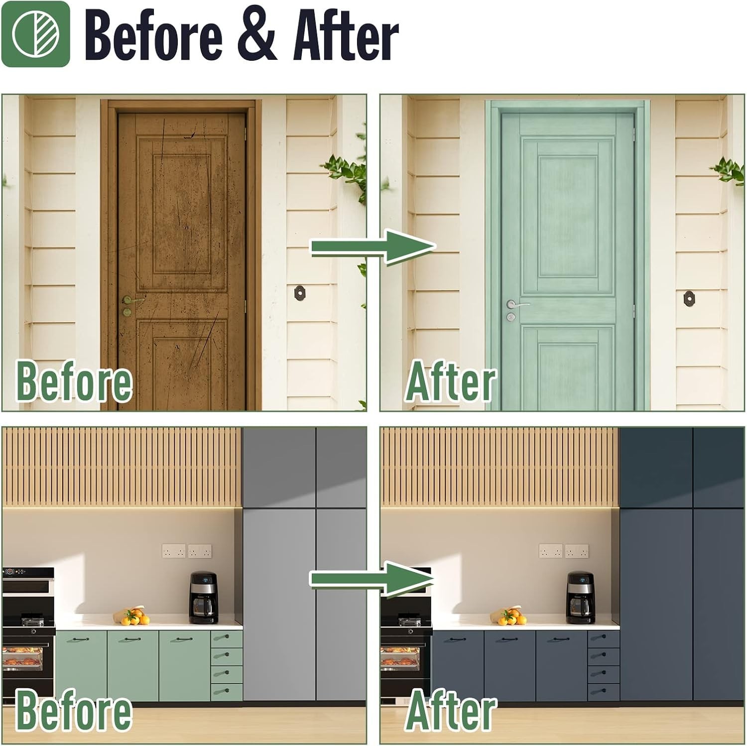 Indoor & Outdoor Matte Finish Acrylic Paint – Non-Toxic 16oz for Cabinets & More