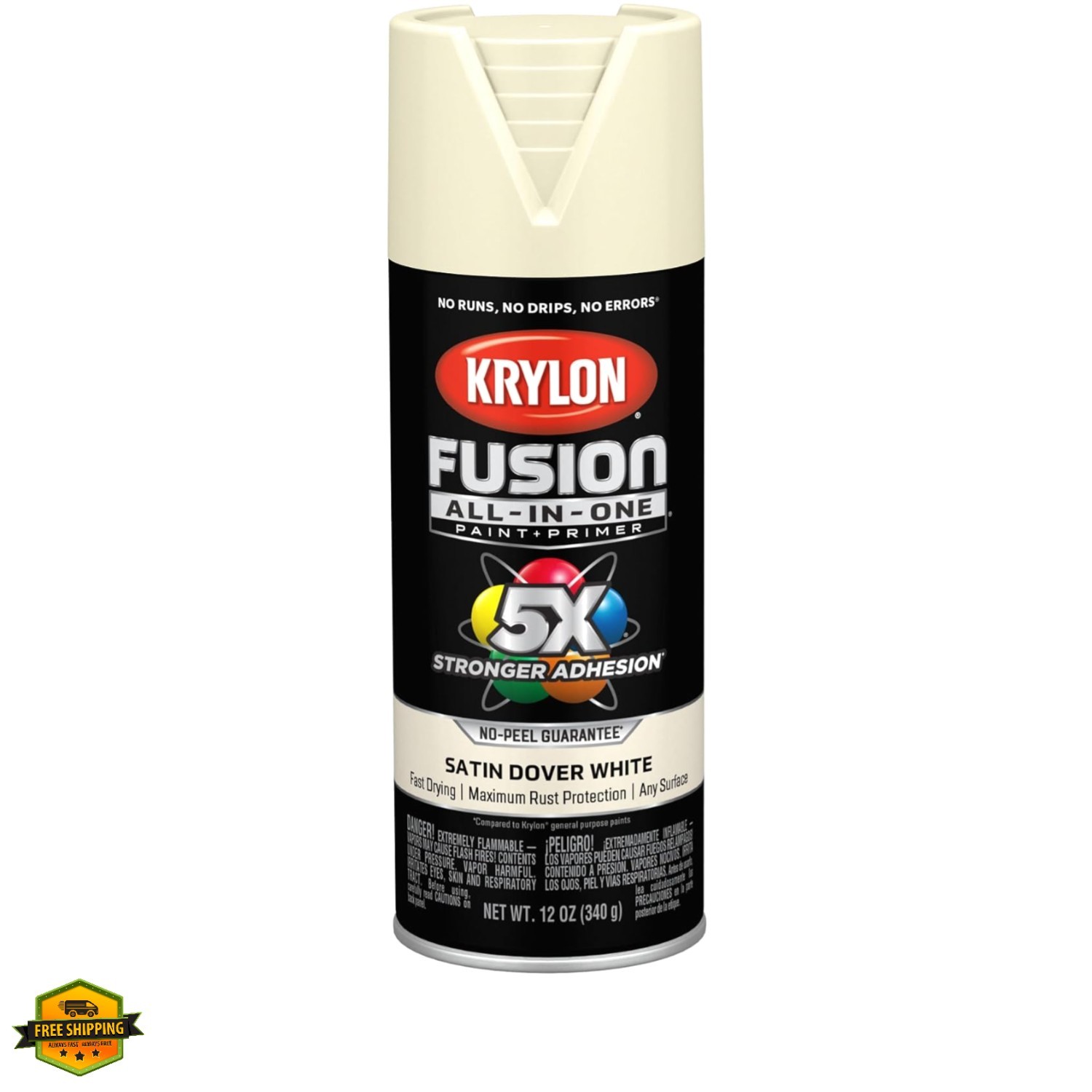 Fusion All-In-One Adhesive Spray Paint for Indoor/Outdoor Use, 12 oz, Dover W…
