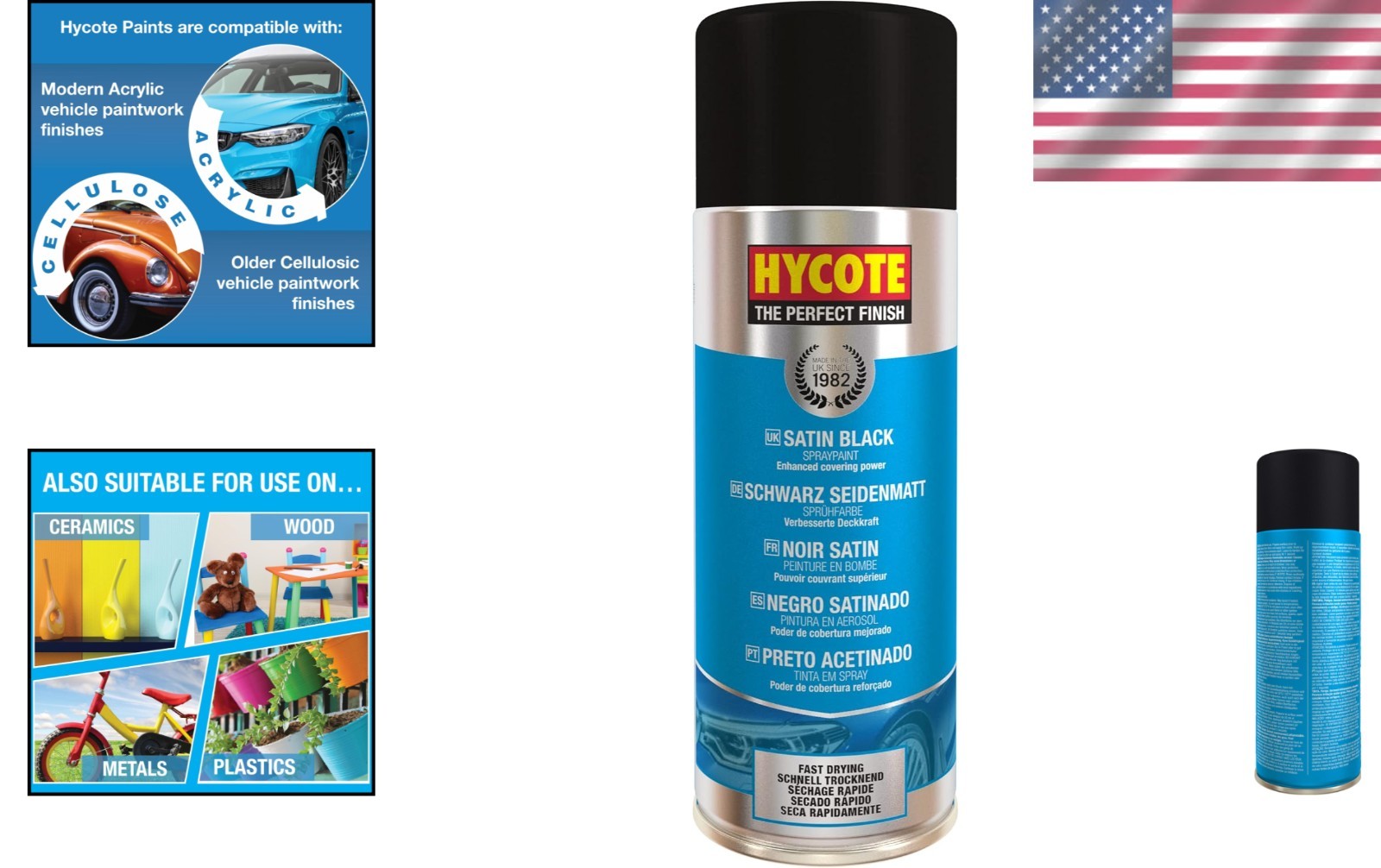 Aerosol Satin Black Spray Paint 400ml – UV & Corrosion Resistant for Automotive