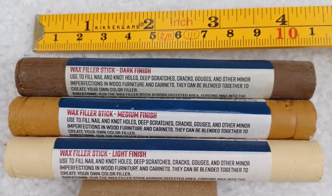 3 Wax Filler Sticks Wood Furniture Repair Light Medium Dark Finish USA SHIP