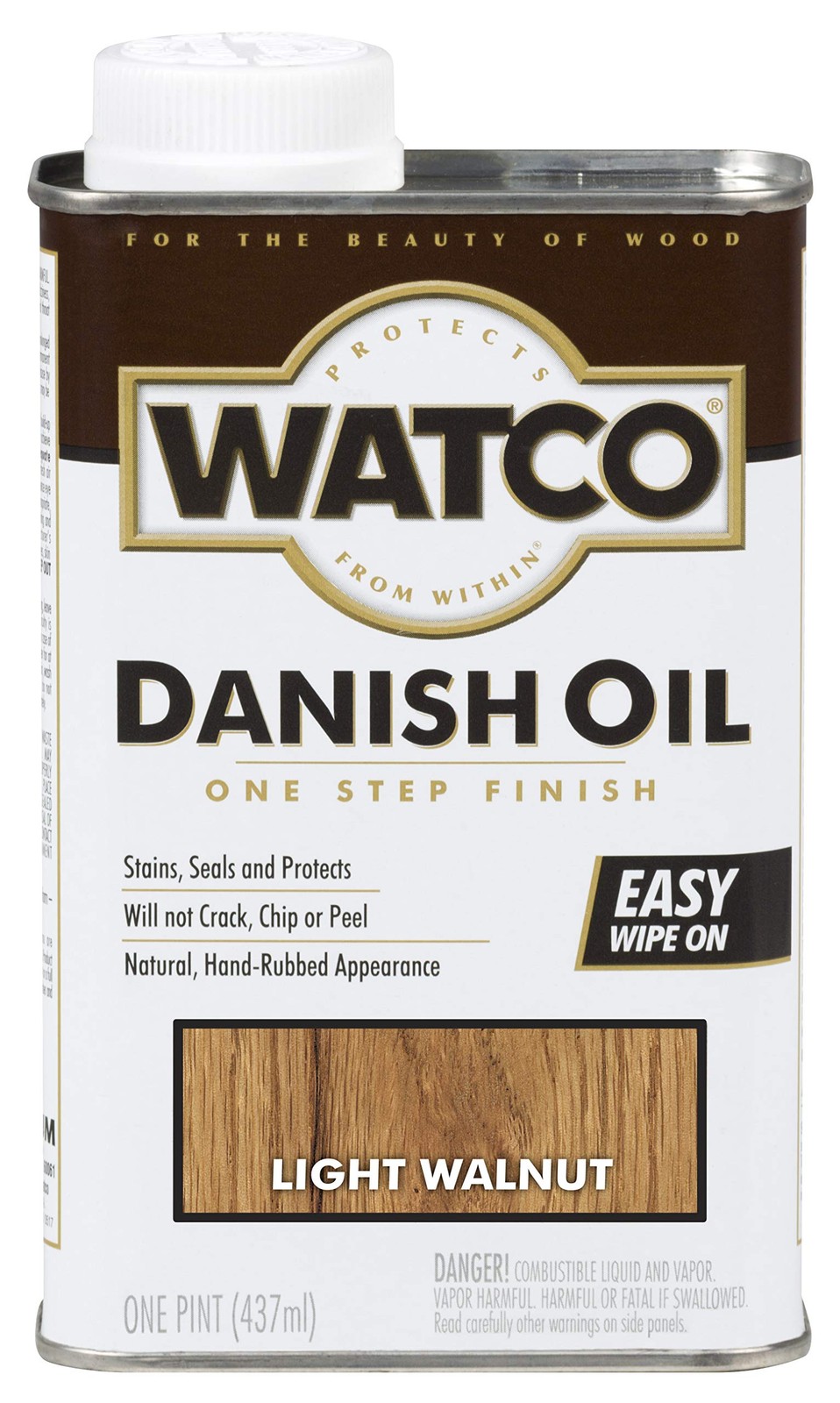Danish Oil Wood Finish, Pint Size, Light Walnut Color for Furniture & Cabinets