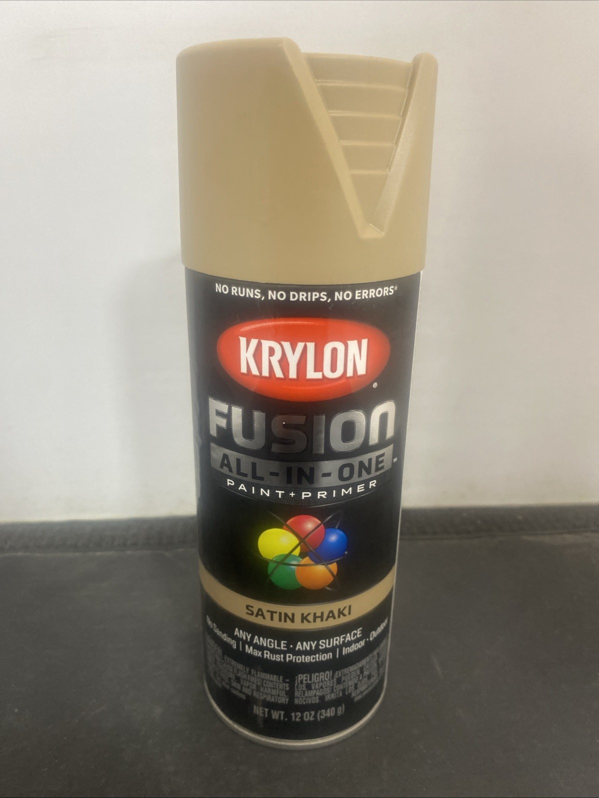 5X Stronger Adhesion Khaki Satin Spray Paint – 12 oz for Easy Application